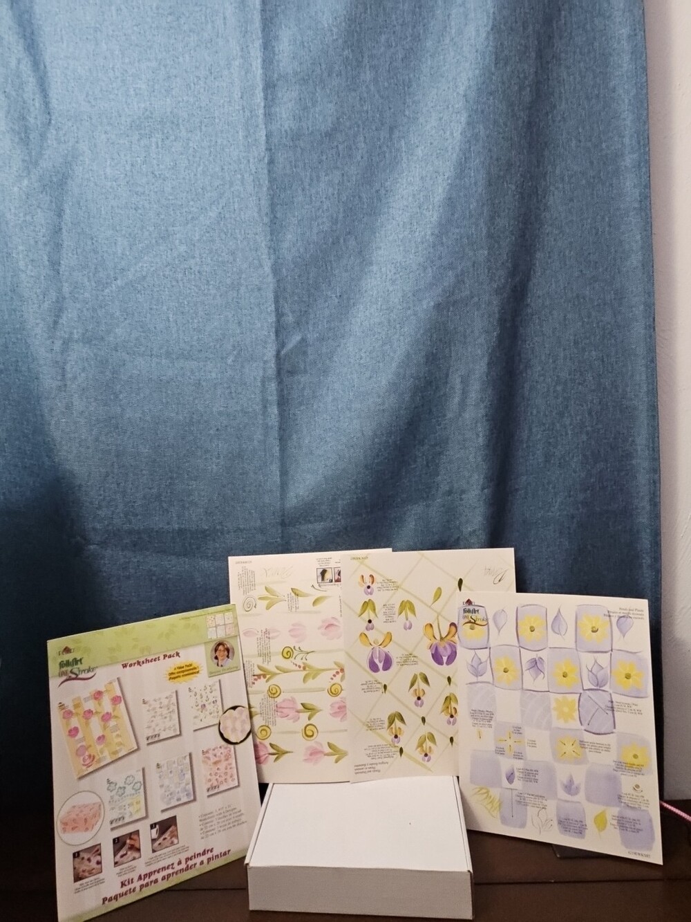 Set of 3 FolkArt One Stroke Painting Worksheet Packs | Flowers #4219 | Reusable - Picture 9 of 16